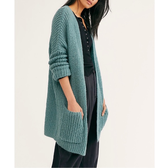 Free People Weekend Escape Cardigan - Size S Small - Gray/Grey - Picture 2 of 2